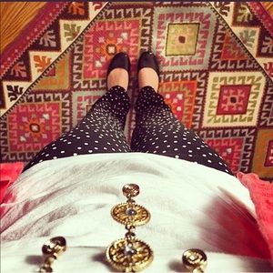 🖤 LOFT | Black & White polka dot trousers